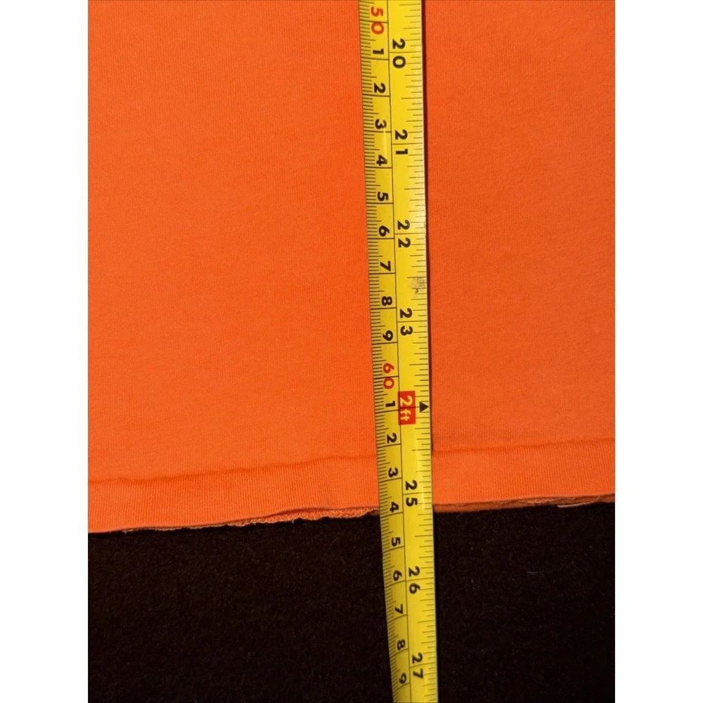 Polo Ralph Lauren Orange Crew Neck Tee Shirt Blue Pony Custom Fit Size Large